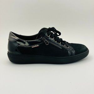 Mephisto Mobils Lenza Oxford Womens Size 5.5/8 Black Suede Zipper Sneaker